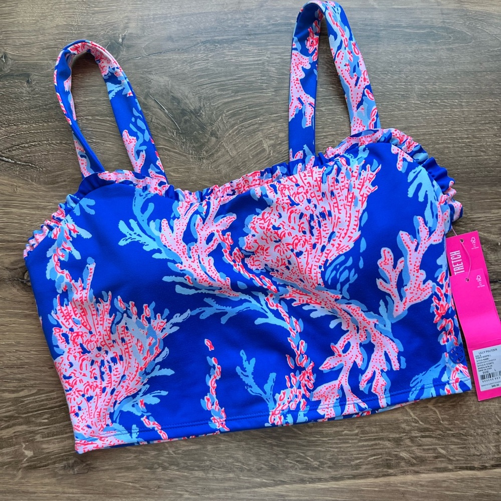 Lilly Pulitzer Zahara Ruffle Sports Bra NWT Size Large